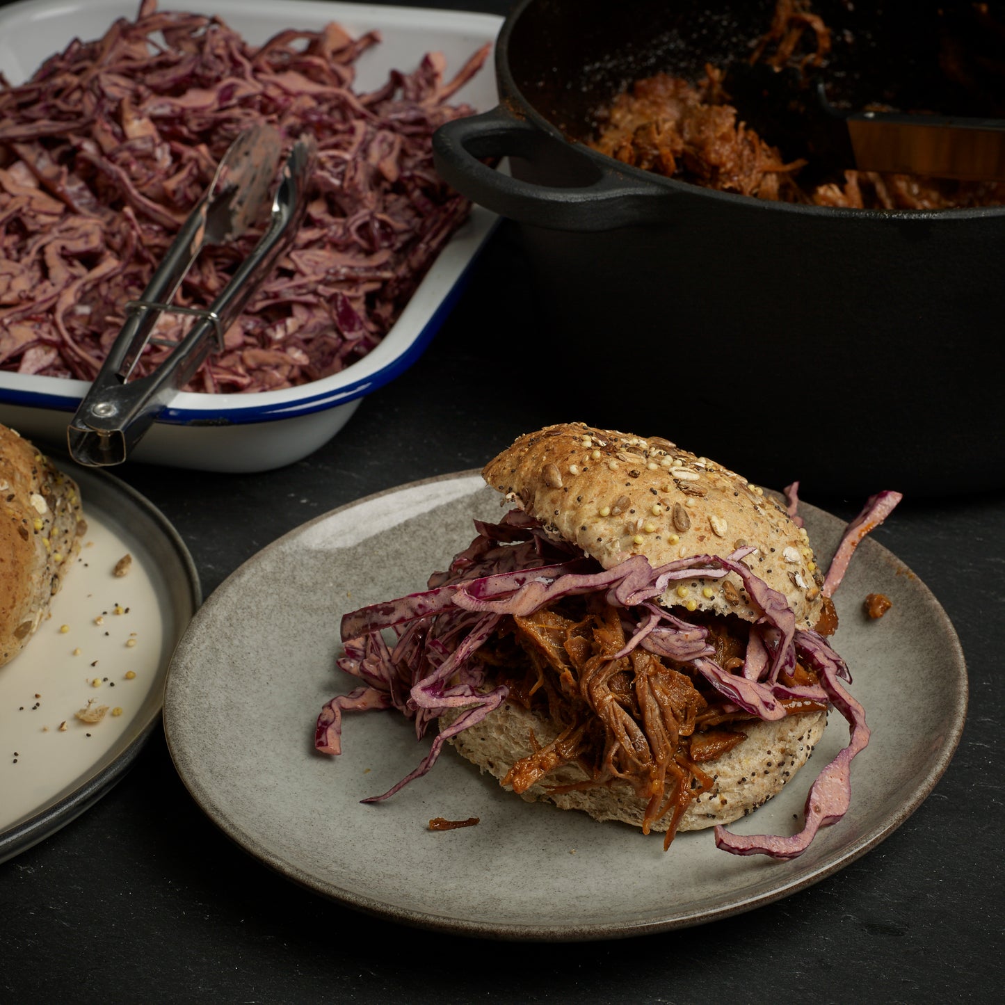 Lower carb BBQ style pulled pork shoulder