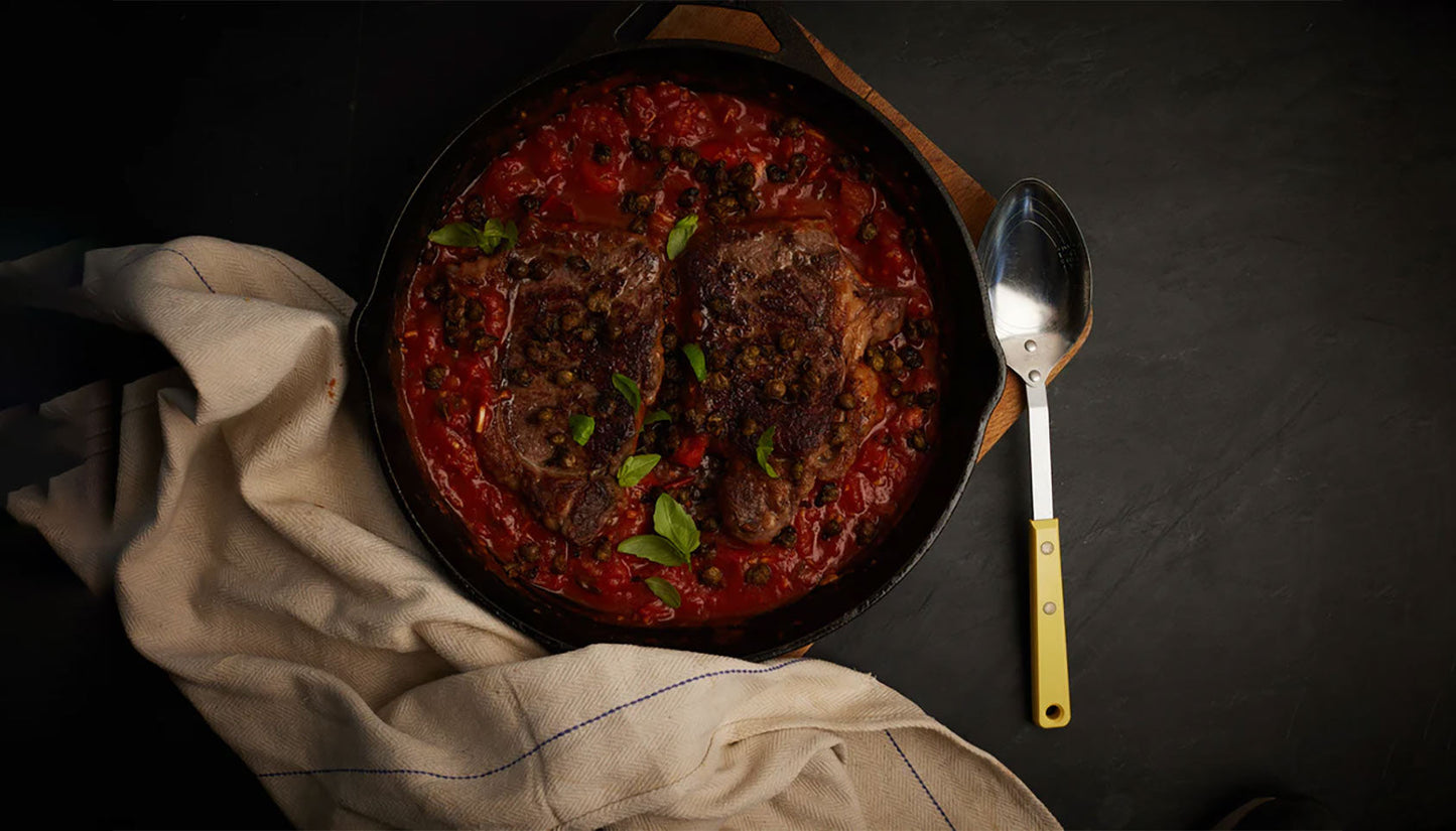 Quick steak pizzaiola