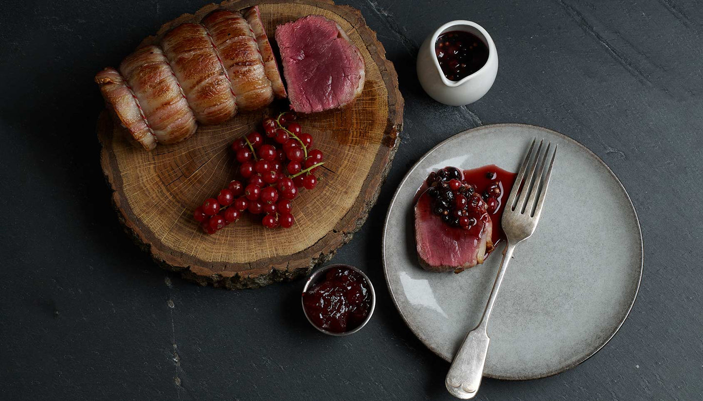 Christmas Venison haunch roast with red wine sauce recipe