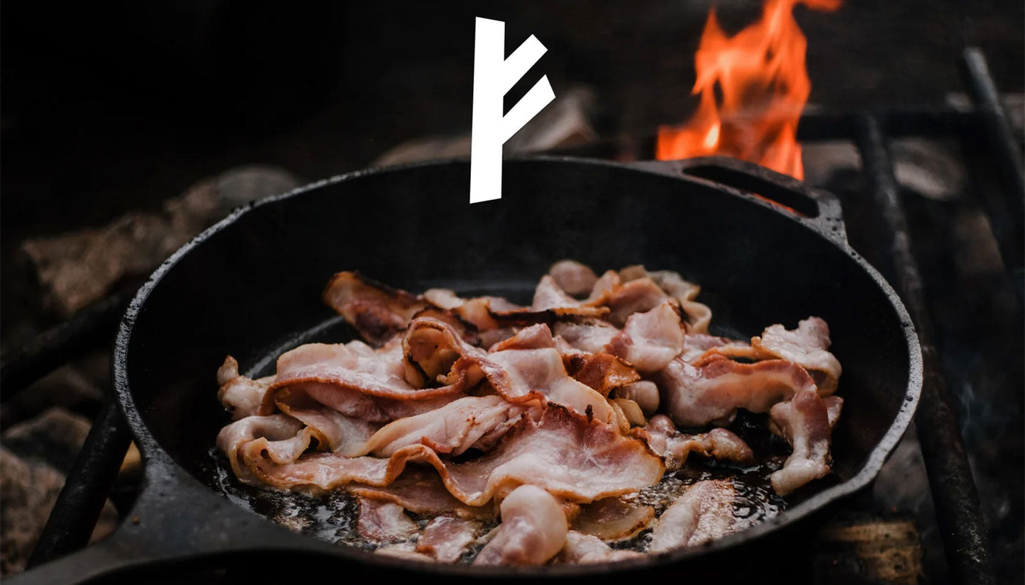 Bacon frying in a pan