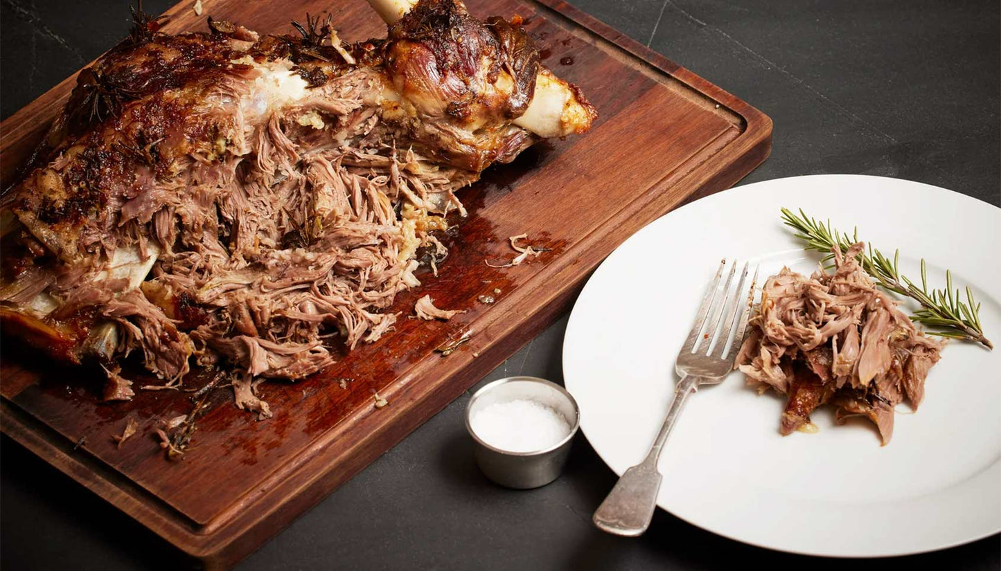 Slow Cooked Lamb Shoulder with Anchovies, Garlic and Rosemary