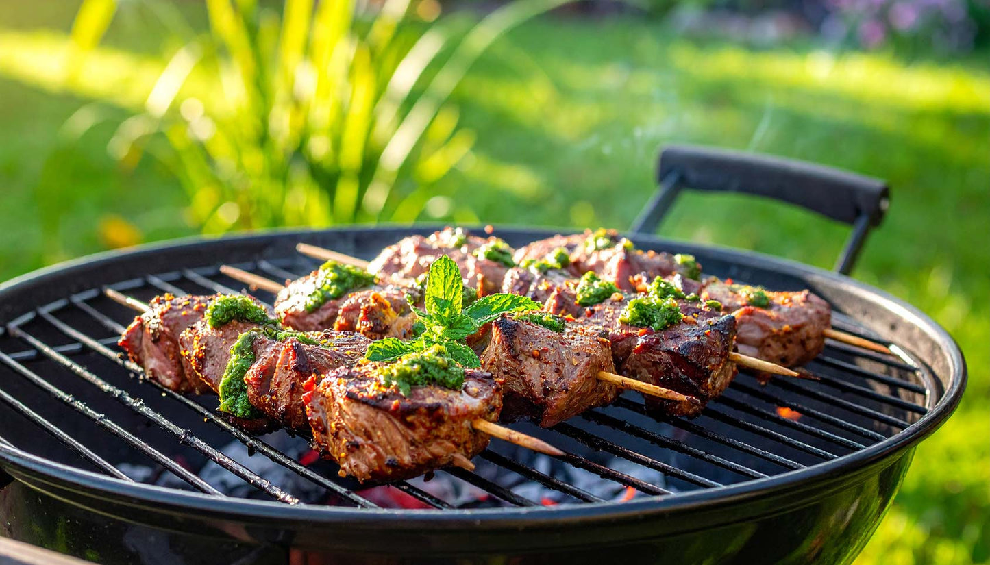 Spiced Lamb Kebabs with Mint Chimichurri