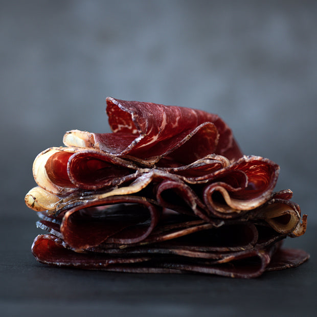 Sliced Longhorn Beef Bresaola by Rare & Pasture at Fowlescombe Farm